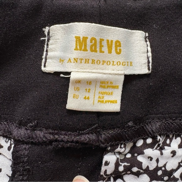 Maeve by Anthropologie The Junie Wide Leg Flare Black Pants Size 12 - Picture 4 of 15